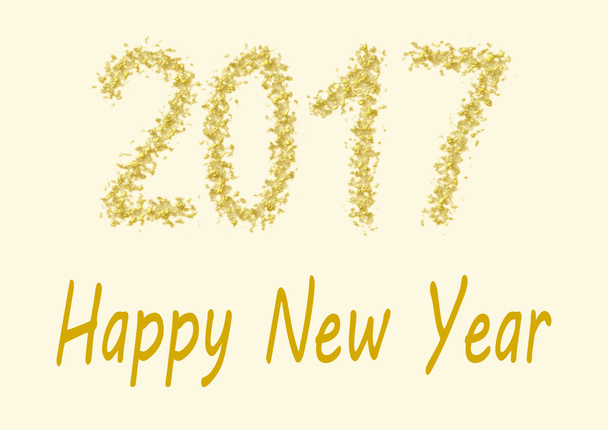 Szczęśliwego nowego roku 2017 złoty storczyk - Zdjęcie, obraz