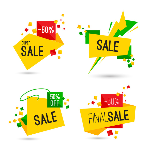 Set of super final sale banners - Vector, Imagen