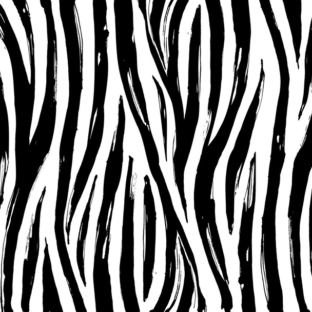 Zebra print background pattern. Black and white - Vector, afbeelding