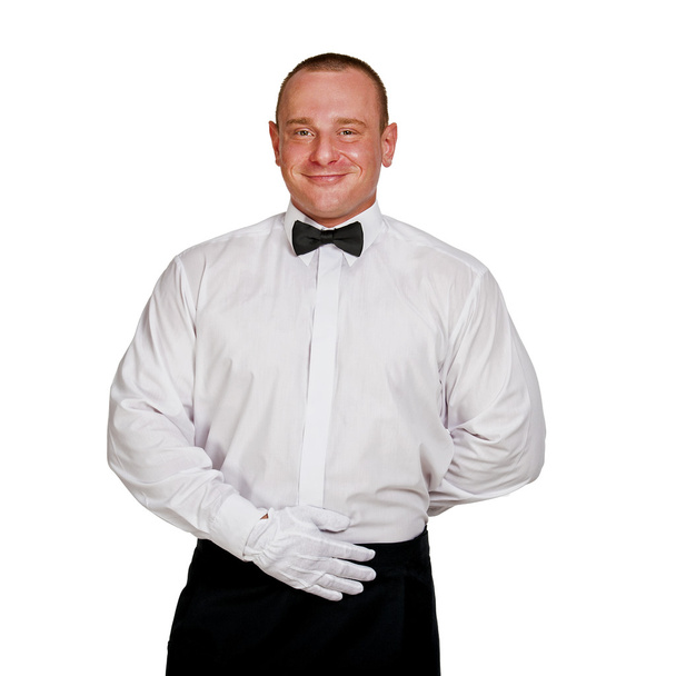 Waiter isolated over white background. - Photo, Image