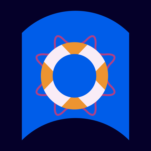 Plochá vektorové ikony designu kolekce mořských záchranný kruh - Vektor, obrázek