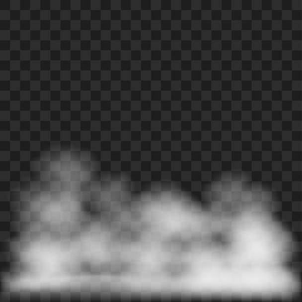 Humo gris o vapor aislado en ilustración de vectores de fondo a cuadros
 - Vector, Imagen