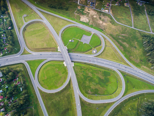 road junction in the countryside aerial view  in the form of butterfly - Photo, Image