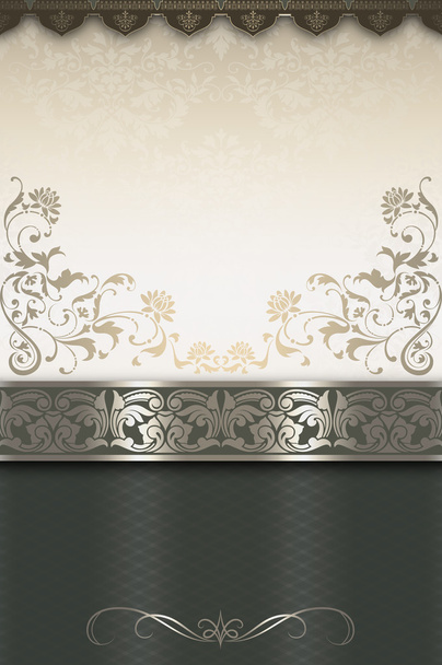 Decorative background with floral patterns and borders. - Foto, immagini