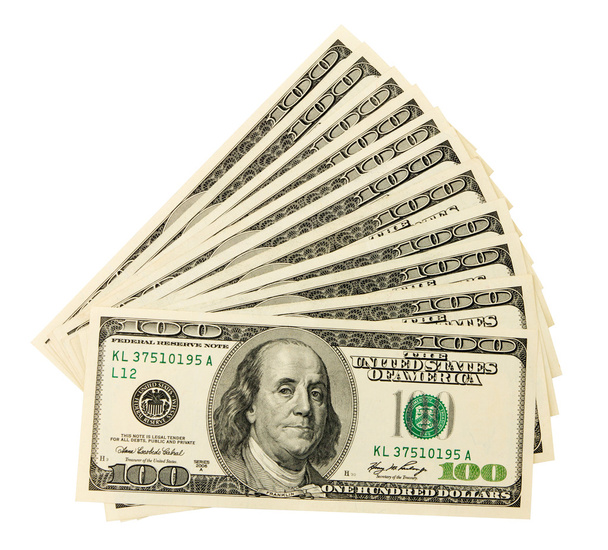 Dollarscheine auf weißem Hintergrund - Foto, Bild