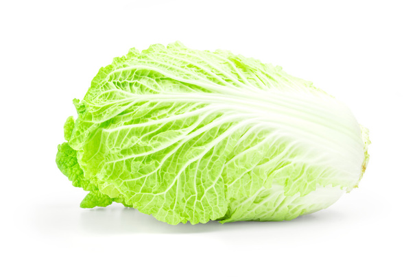 one whole chinese cabbage on a white background - Фото, изображение