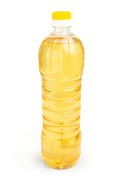 vegetable or sunflower oil in plastic bottle - Foto, Imagen