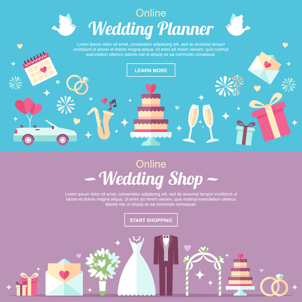 Wedding header templates - Vektor, kép