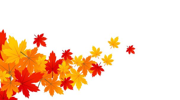 Фон с кленовыми осенними листьями
 - Вектор,изображение