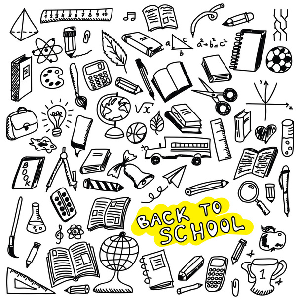 School icons sketch - Vector, Image
