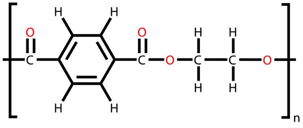 Polyethylene terephthalate (polyester) structural formula - Vector, Image