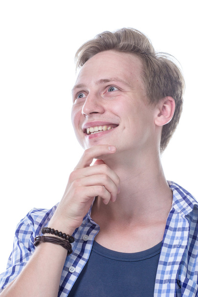 Young happy man close up portrait - Foto, afbeelding