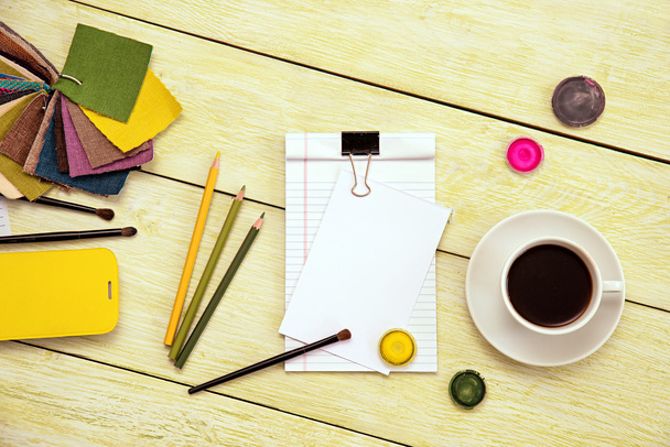 notebook and cup of coffee - Zdjęcie, obraz