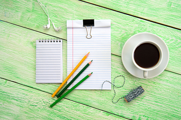 notebook and cup of coffee - Photo, image