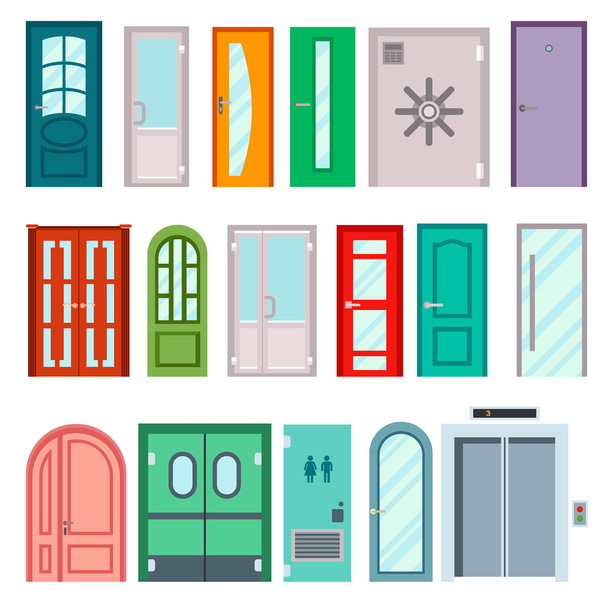Doors isolated vector illustration. - Vector, Imagen