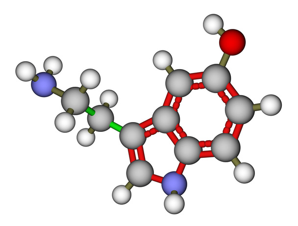 Serotonin molecular structure - Photo, Image