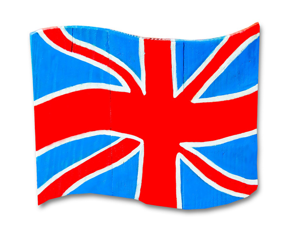 το ξύλινο της Αγγλίας σημαίας απομονώνονται σε λευκό φόντο - Φωτογραφία, εικόνα