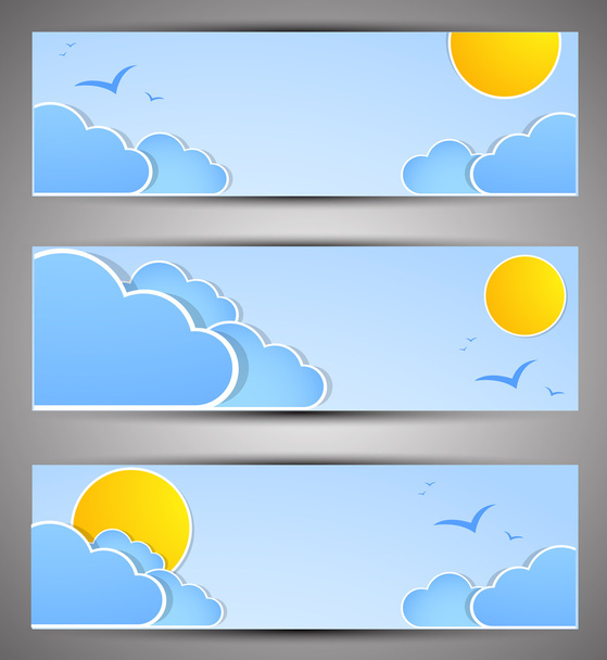 Set of banners for a site. good weather - Vector, Image