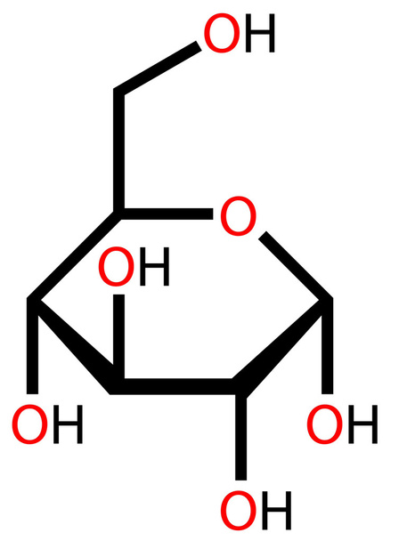 Glükóz (? - D - Glucopyranose) szerkezeti képlet - Vektor, kép