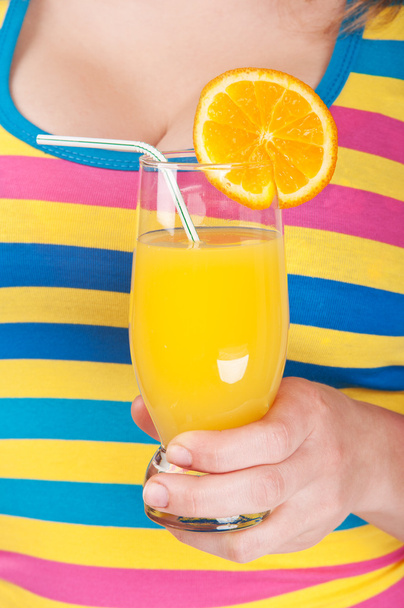 Girl with orange juice - Foto, Imagem