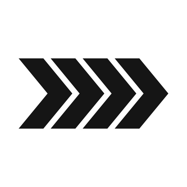 Striped arrow icon, simple style - Vector, Imagen