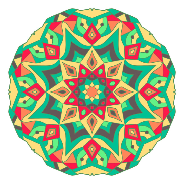 Mandala in beautiful colors. Decorative ethnic vector ornament. You can easy change the color in the vector editor - Вектор, зображення