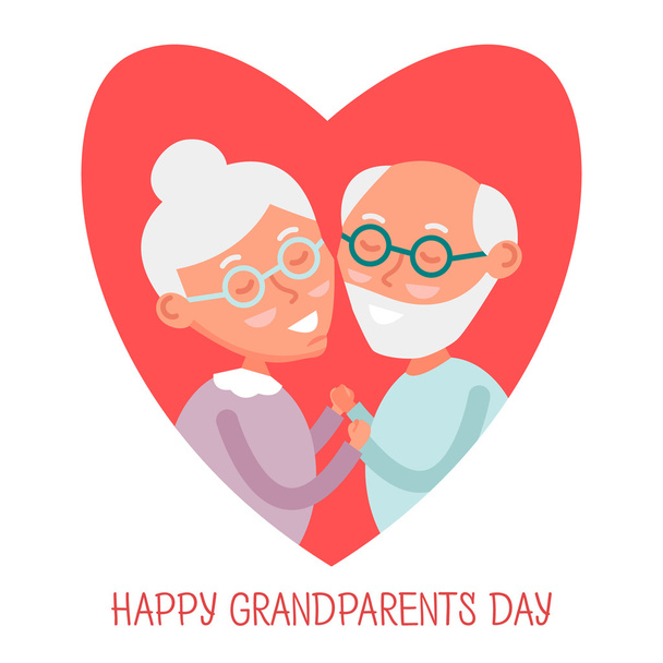 Счастливая старая пара вместе. Симпатичные старшеклассники влюблены. Бабушка и дедушка держатся за руки. Счастливого дня бабушки и дедушки
. - Фото, изображение