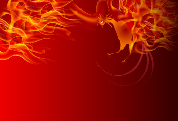 Rooster fire New Year's card background - Vector, Image