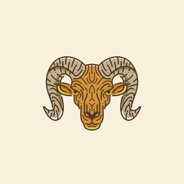 ilustração cabeça de cabra - Vetor, Imagem