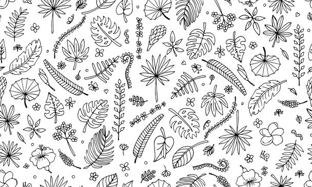 Tropical plants, seamless pattern - Διάνυσμα, εικόνα