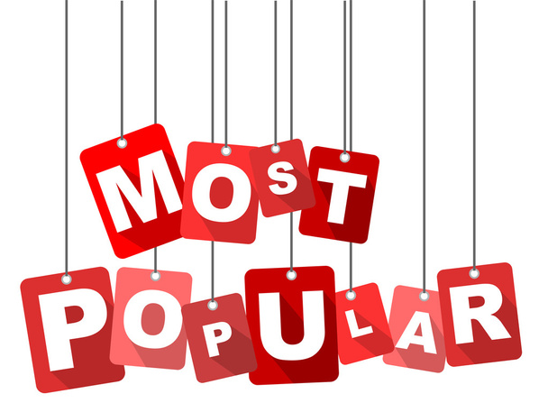 πιο δημοφιλές, κόκκινο διάνυσμα πιο δημοφιλής, επίπεδη διάνυσμα πιο δημοφιλής, φόντο πιο δημοφιλής - Διάνυσμα, εικόνα