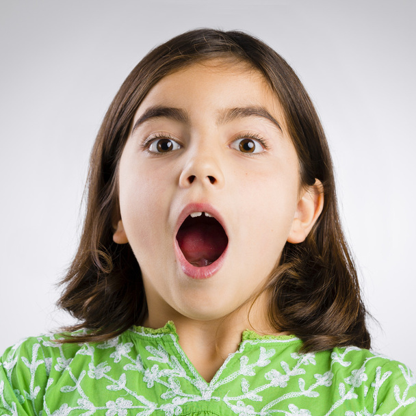 girl making a astonished mouth expression - Фото, зображення