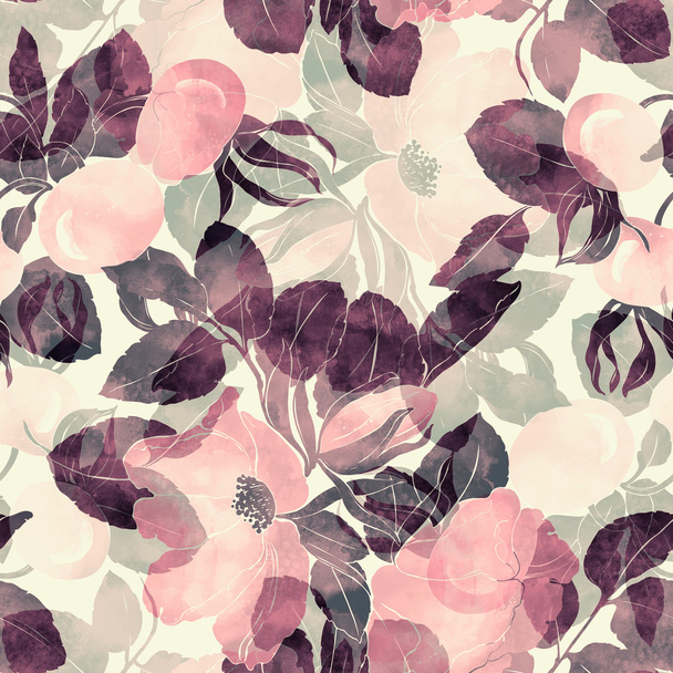 Rosehips seamless pattern - Foto, Imagem