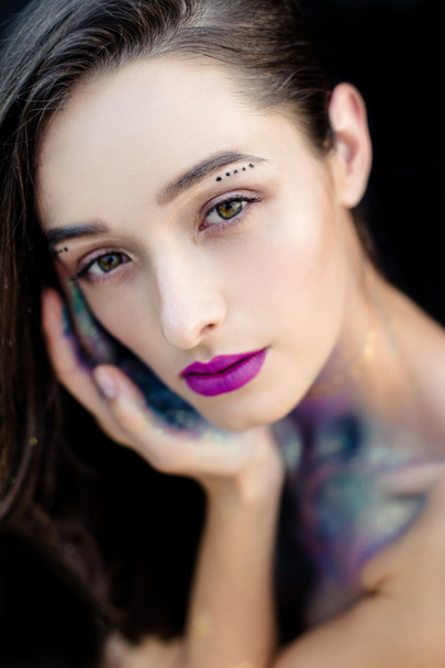 Young girl with glittery make-up - Valokuva, kuva