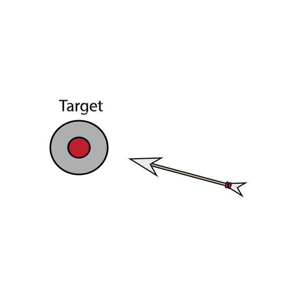 litteä kuvake vektorimuodossa eps10 Target ja Arrow
 - Vektori, kuva