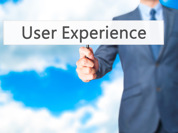 User Experience - Business man showing sign - Photo, Image
