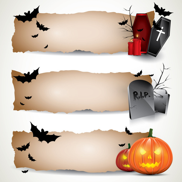 Halloween horizontal banners - Vetor, Imagem