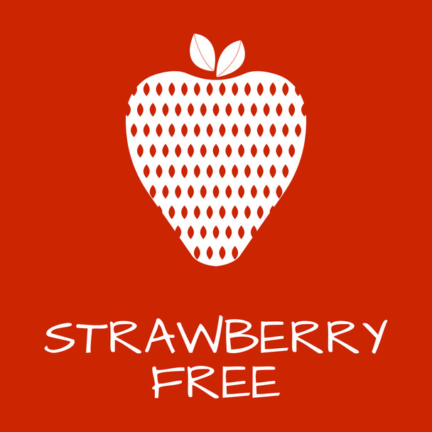 Strawberry Free Label. Food intolerance symbols. Vector illustration - Vector, Image