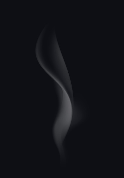 現実的な白い透明なタバコ煙の波 - ベクター画像