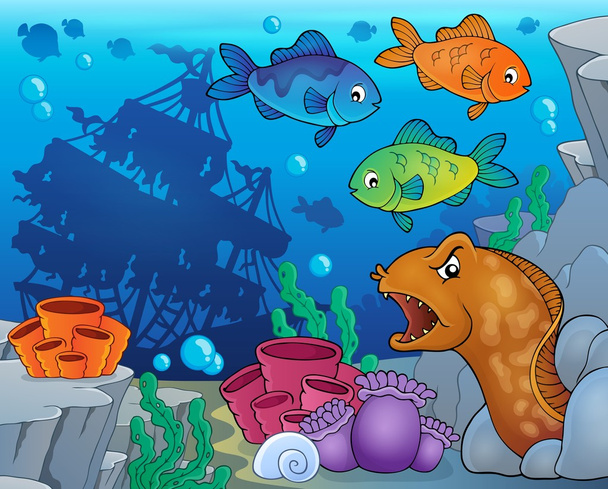 Kompozycja fauna ocean podwodne 9 - Wektor, obraz