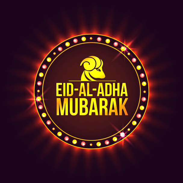 Stílusos szöveg juhok az Eid-al-Adha ünnepe. - Vektor, kép