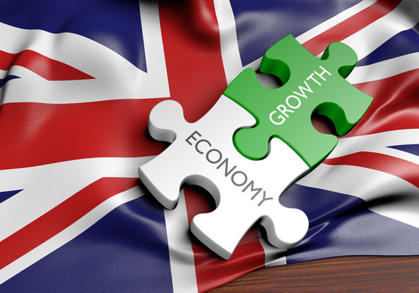 イギリス経済と金融市場の成長概念、3 d レンダリング - 写真・画像