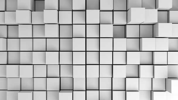 Abstract image of white cubes with different heights from above - Photo, Image