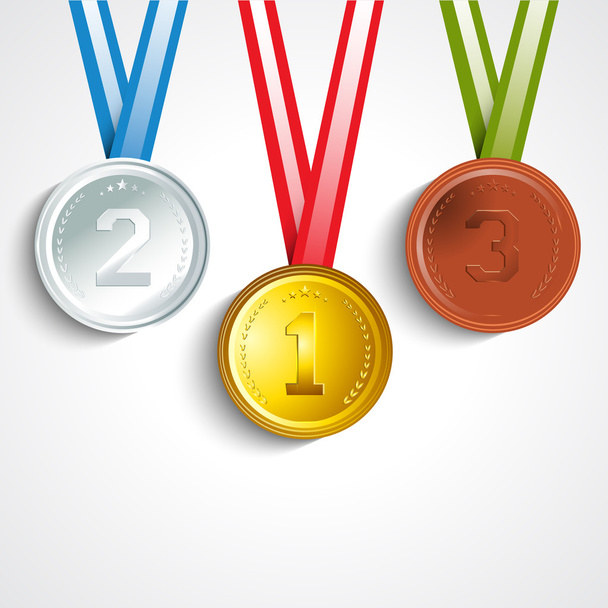 Gold, Silver and Bronze Medals for Olympic Games. - Vektor, obrázek