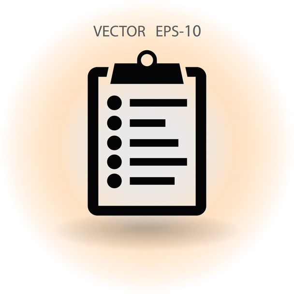 Flat icon of clipboard - Vector, Imagen