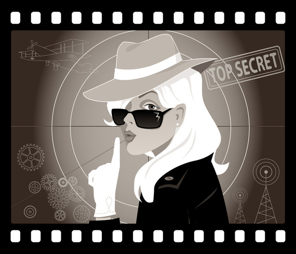 Tajný Agent Lady - Vektor, obrázek