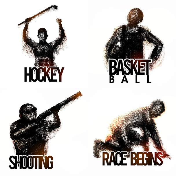 Set of different Sports Players. - Vector, Image