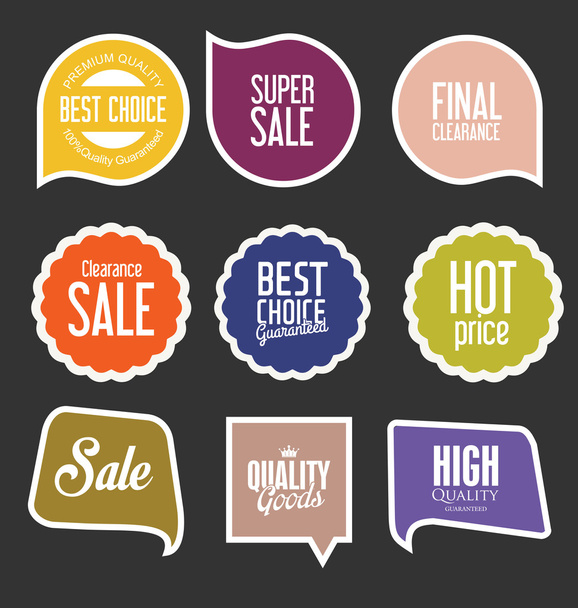 Modern sale stickers and tags collection vector - Vecteur, image