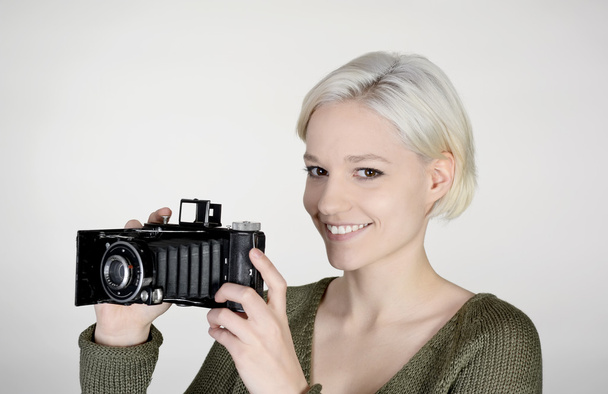 woman with camera - Photo, Image