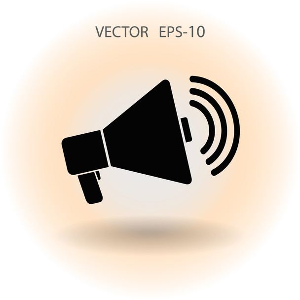 Flat icon of megaphone - Vector, imagen